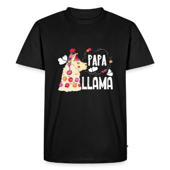 Llama Papa Llama - Men's Premium Organic T-Shirt - black - Front - Nico (187cm)