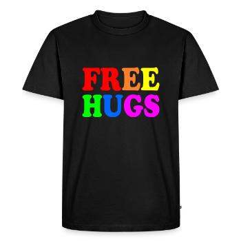 Free hugs - T-shirt Premium bio Homme - noir - Devant - Nico (187cm)
