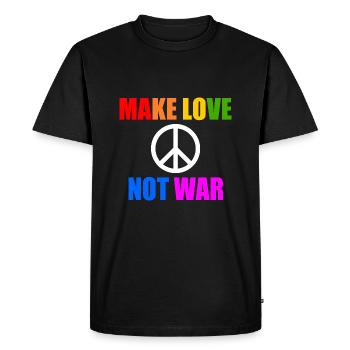 Make love not war - T-shirt Premium bio Homme - noir - Devant - Nico (187cm)