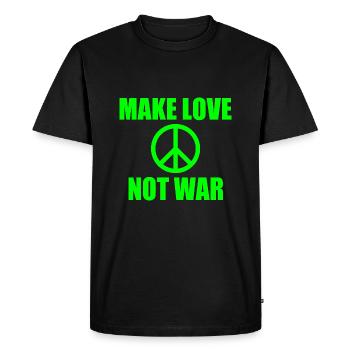 Make love not war - T-shirt Premium bio Homme - noir - Devant - Nico (187cm)