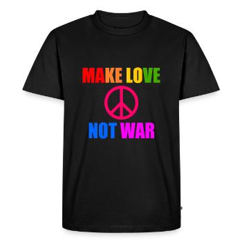 Make love not war - T-shirt Premium bio Homme - noir - Devant - Nico (187cm)