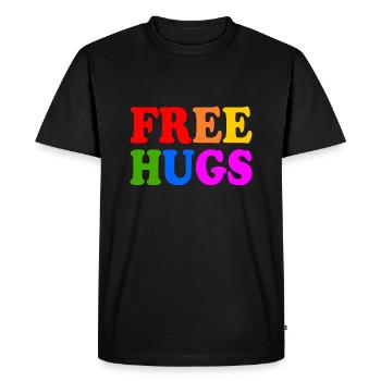 Free hugs - T-shirt Premium bio Homme - noir - Devant - Nico (187cm)