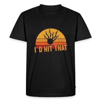 J’aurais frappé ça / Bowling - T-shirt Premium bio Homme - noir - Devant - Nico (187cm)