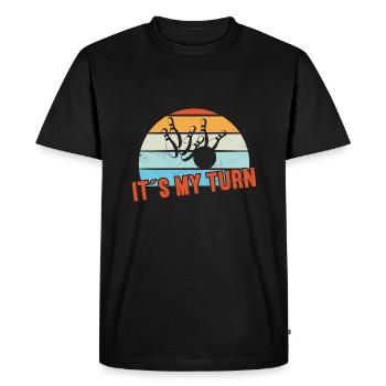 C’est mon tour / Bowling - T-shirt Premium bio Homme - noir - Devant - Nico (187cm)