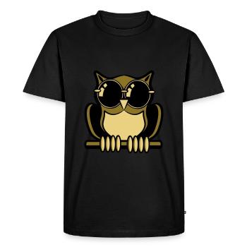 OWL bird forest sunglasses - Men's Premium Organic T-Shirt - black - Front - Nico (187cm)