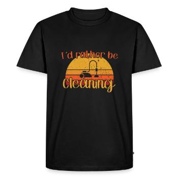 Je préfère nettoyer / Putzen - T-shirt Premium bio Homme - noir - Devant - Nico (187cm)