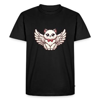 Chat ragdoll mignon dans le style cartoon avec - T-shirt Premium bio Homme - noir - Devant - Nico (187cm)