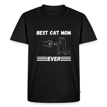 Cat maman amour de chat cadeau maman de chat - T-shirt Premium bio Homme - noir - Devant - Nico (187cm)