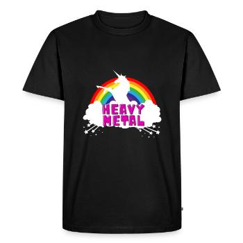Heavy Metal Unicorn Shirt Damen metal Einhorn - T-shirt Premium bio Homme - noir - Devant - Nico (187cm)