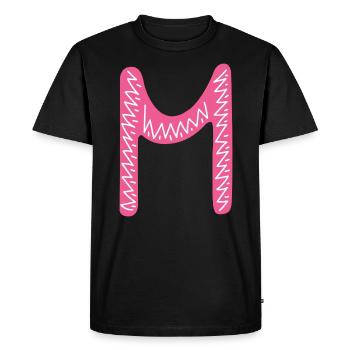 Letter M - Men's Premium Organic T-Shirt - black - Front - Nico (187cm)
