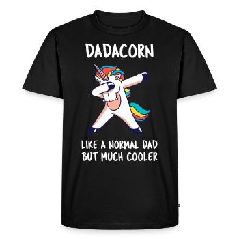Dadacorn III - Awesome Dad Unicorn - Men's Premium Organic T-Shirt - black - Front - Nico (187cm)