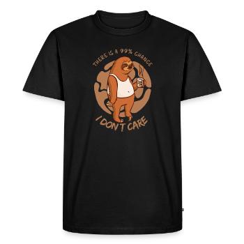 I Dont Care Sloth Saying - Men's Premium Organic T-Shirt - black - Front - Nico (187cm)