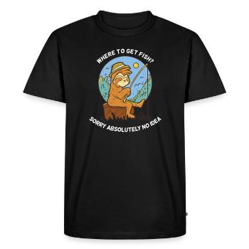 Funny Fishing Saying - Men's Premium Organic T-Shirt - black - Front - Nico (187cm)
