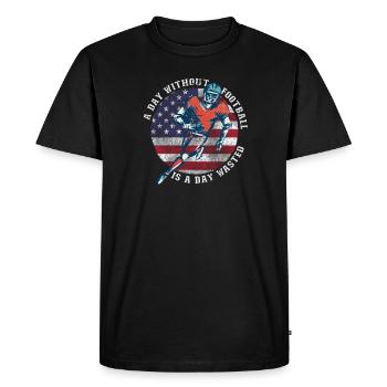 Drôle de dicton de football américain - T-shirt Premium bio Homme - noir - Devant - Nico (187cm)