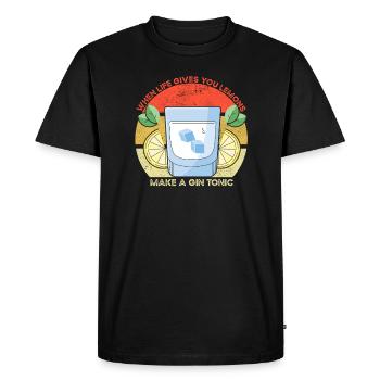 La vie vous donne des citrons drôle de gin en disant - T-shirt Premium bio Homme - noir - Devant - Nico (187cm)