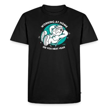 Funny Home Office Saying See You Next Year - Men's Premium Organic T-Shirt - black - Front - Nico (187cm)