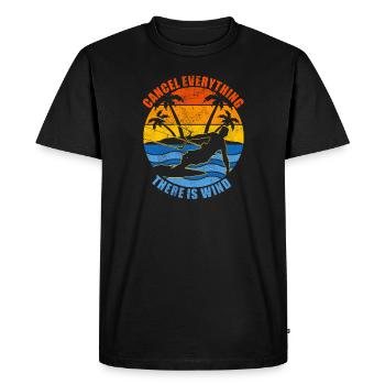 Annuler tout ce qu’il y a vent kitesurf drôle - T-shirt Premium bio Homme - noir - Devant - Nico (187cm)
