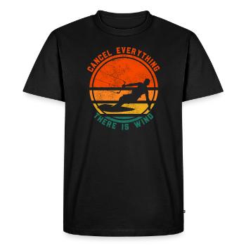 Annuler tout ce qu’il y a vent kitesurf drôle - T-shirt Premium bio Homme - noir - Devant - Nico (187cm)