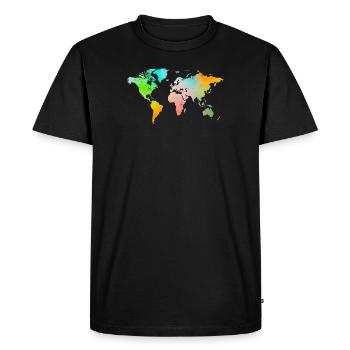 Carte du monde de peinture en aérosol - T-shirt Premium bio Homme - noir - Devant - Nico (187cm)