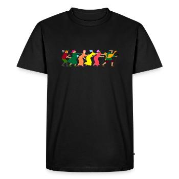 L’oie d’or - T-shirt Premium bio Homme - noir - Devant - Nico (187cm)