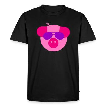 Porte-bonheur, cochon, cadeau, Jeunesse rurale - T-shirt Premium bio Homme - noir - Devant - Nico (187cm)