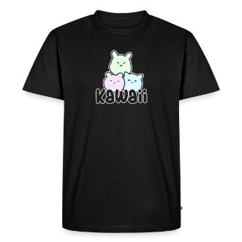 trio kawaii - T-shirt Premium bio Homme - noir - Devant - Nico (187cm)
