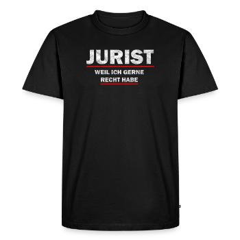 Juriste Parce que J’aime avoir raison J’Ai Drôles de Juristes - T-shirt Premium bio Homme - noir - Devant - Nico (187cm)