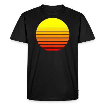 Soleil, lever du soleil, coucher du soleil - T-shirt Premium bio Homme - noir - Devant - Nico (187cm)