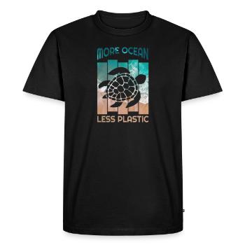 More Ocean Less Plastic Sea Turtle Protection - Men's Premium Organic T-Shirt - black - Front - Nico (187cm)