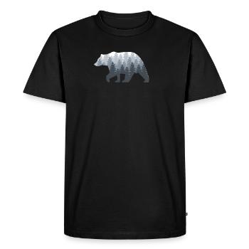 Ours Forêt Nature Arbres - T-shirt Premium bio Homme - noir - Devant - Nico (187cm)