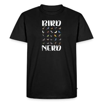 Bird Nerd Bird Watching Ornithologist - Men's Premium Organic T-Shirt - black - Front - Nico (187cm)