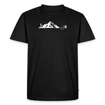 Mountain Bike Heartbeat MTB Beer Downhill EKG - Men's Premium Organic T-Shirt - black - Front - Nico (187cm)