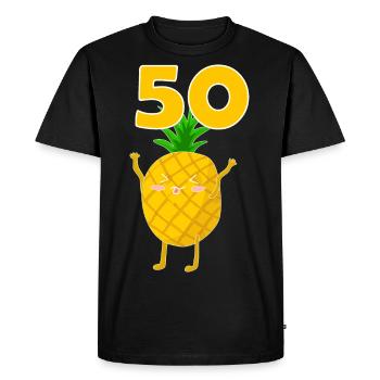 50 Years Old Pineapple Birthday - Men's Premium Organic T-Shirt - black - Front - Nico (187cm)
