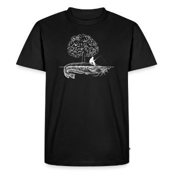 Pêcheur Wels Waller Island Arbre d’art créatif - T-shirt Premium bio Homme - noir - Devant - Nico (187cm)