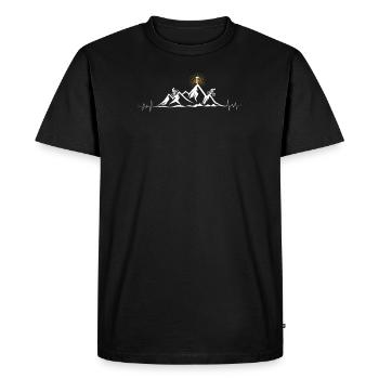 Mountain Bike Heartbeat MTB Beer Downhill ECG - Men's Premium Organic T-Shirt - black - Front - Nico (187cm)