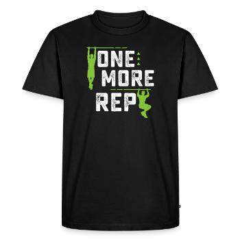 Sur Plus De Rep Planche Calisthenics Street Workout - T-shirt Premium bio Homme - noir - Devant - Nico (187cm)