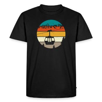 Téléphérique téléphérique retro couleurs vintage - T-shirt Premium bio Homme - noir - Devant - Nico (187cm)
