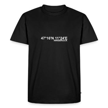 Innsbruck Coordinates - Men's Premium Organic T-Shirt - black - Front - Nico (187cm)