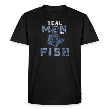 Real Man Have Fish Discus Aquatics Fish Breeder - T-shirt Premium bio Homme - noir - Devant - Nico (187cm)