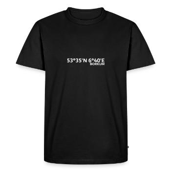 Coordonnées borkum - T-shirt Premium bio Homme - noir - Devant - Nico (187cm)