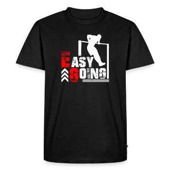 Easy Going Muscle Up 360 Calisthenics Workout - Men's Premium Organic T-Shirt - black - Front - Nico (187cm)