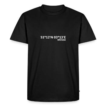 Coordonnées de Bruges - T-shirt Premium bio Homme - noir - Devant - Nico (187cm)