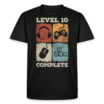 Jeu complet de niveau 10e anniversaire - T-shirt Premium bio Homme - noir - Devant - Nico (187cm)