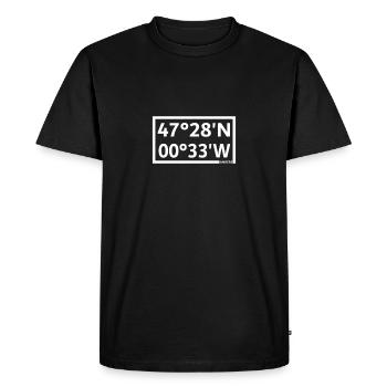 Coordonnées d’Angers - T-shirt Premium bio Homme - noir - Devant - Nico (187cm)