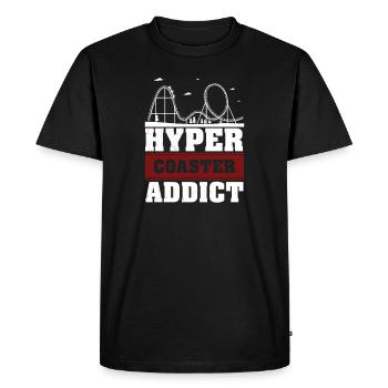 Hyper Coaster Addict Roller Coaster Amusement - Men's Premium Organic T-Shirt - black - Front - Nico (187cm)