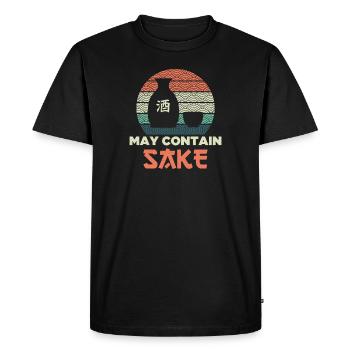 Le saké japonais peut contenir du saké drôle de - T-shirt Premium bio Homme - noir - Devant - Nico (187cm)