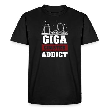 Giga Coaster Addict Roller Coaster Amusement Park - Men's Premium Organic T-Shirt - black - Front - Nico (187cm)