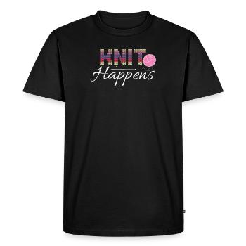 Knit Happens Funny Quilt Knitting Hobby Humor For - Men's Premium Organic T-Shirt - black - Front - Nico (187cm)