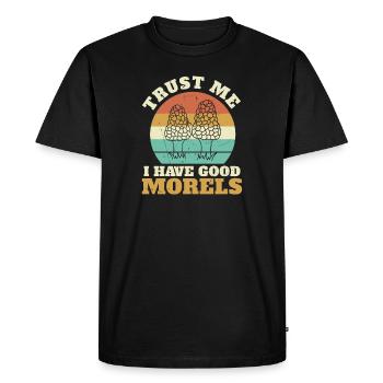 Mycologist Trust Me I Have Good Morels Chasseur - T-shirt Premium bio Homme - noir - Devant - Nico (187cm)