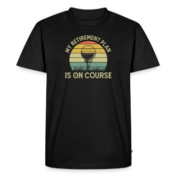 My Retirement Plan Is On Course Funny Golfing Pun - Men's Premium Organic T-Shirt - black - Front - Nico (187cm)